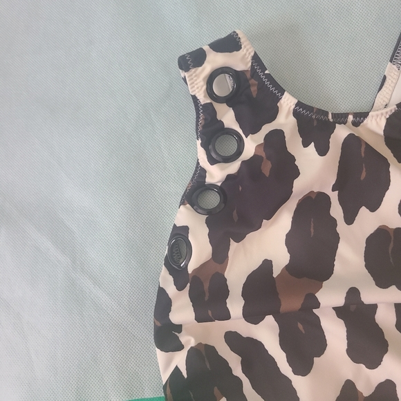 Solid & Striped Animal Print 1piece Swimsuit Sz S - Picture 6 of 8